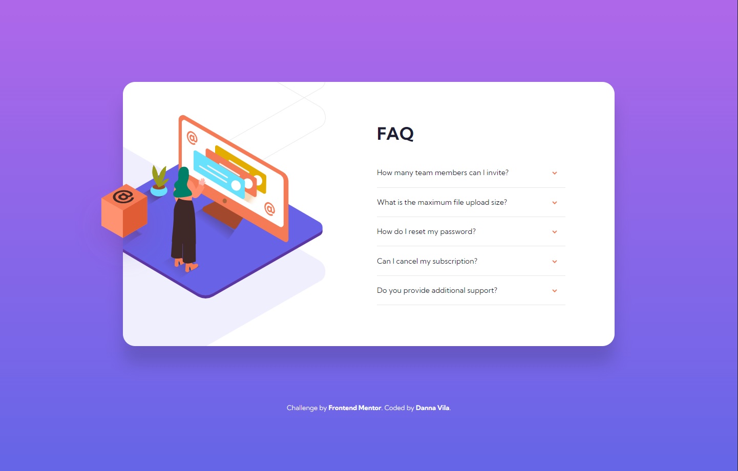 project FAQ accordion